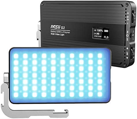 Ivisii G2 RGB Пренослив На Светло За Камера, Вграден 4300mah Литиумска Батерија Осветлување На Видео Конференција, 2600-10000k 12w