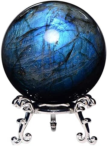 Природна лабрадоритска сфера заздравува кристална топка за украси за домашни канцеларии, со среќа Реики баланс на скапоцени