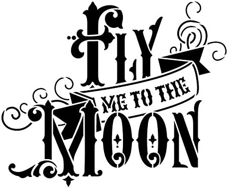 Летај ме до матрицата на Месечината од Студиор12 | Елегантен авантуристички збор уметност - Упатство за еднократно употреба на Mylar