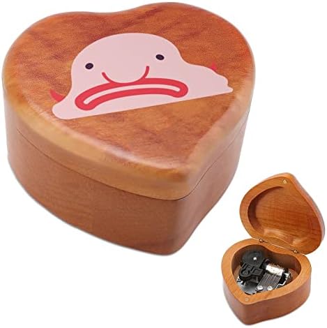 Смешна дупка од дрвена музичка кутија за ветровито во облик на срцеви музички кутии случај за роденден на годишнината од в Valentубените