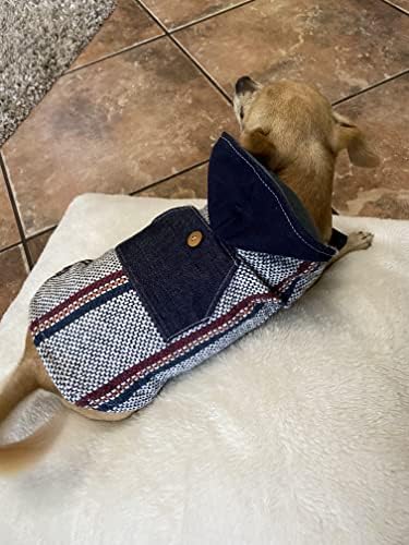 Куче Пончо мокси миленичиња облека во стил на облека со качулка и џебни тексас