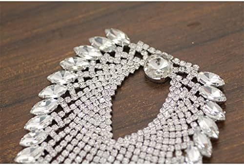 Sxymkj Crystal бела апликација Tassel Sew на Rhinestone рамената ланец мрежа за DIY свадбена забава за танцување за танцување