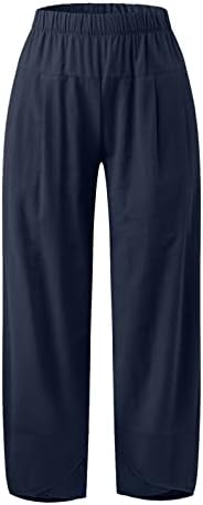 Miashui плус големина обични панталони поставени за жени жени секојдневно обични панталони со осум должини за жени случајна големина