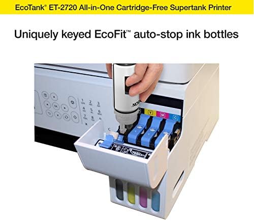 Epson EcoTank ET - 2720 Безжична Боја Сите-Во-Едно Супертанк Печатач Со Скенер И Копир-Бело