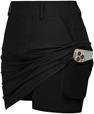 Jackек Смит Womenенски голф Скортс здолништа со 5 џебови со високи тениски здолниште со половината