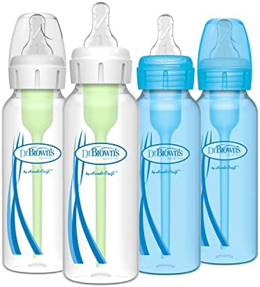 Анти-Колични опции на д-р Браун-Анти-Колични опции+™ Тесни шишиња за бебиња, 8 мл/250мл, со брадавица од бавен проток на ниво