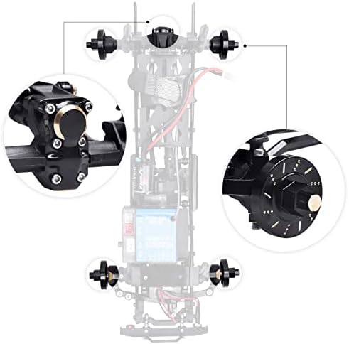 AllinRC SCX24 месинг надградби Постави управувачки тежини на тркалото на тркалото продолжено хексадецимален адаптер предниот дел на
