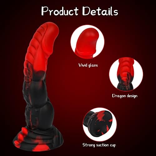Реално чудовиште дилдо за жени: 7,6 инчи возрасни сексуални играчки Анал дилдо за G Spot Anal Play, течен силиконски дебел дилдо со силно вшмукување