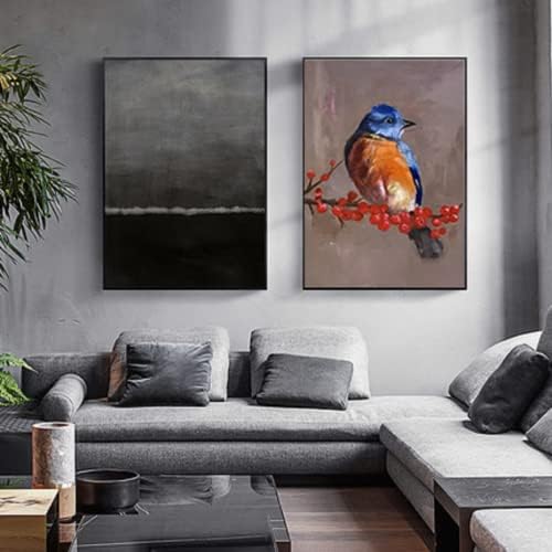 рачно насликано масло сликарство на платно цијан птица 20*24 инчи современи уметнички дела wallидни уметности и украси за модерна