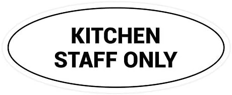 Знаци само знак на персоналот на овална кујна - мал