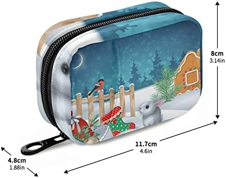 Божиќна зимска сцена пилула кутија торба за пилули кутија со патент преносен витамин додатоци Медицински случај за деловно кампување спортско
