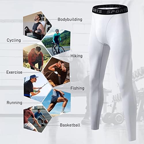 Tesuwel 1 или 2 пакувања панталони за компресија мажи ладно суво кошарка атлетска тренингот трчање хулахопки за спортски хеланки за теретана