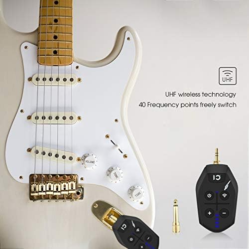 Систем за безжична гитара, приемник за приемник на безжичен гитара UHF, поставен во батерија што може да се надополнува за бас за електрична
