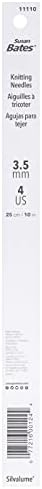 Сузан Бејтс 11110-4 10-Инчен Силвалум Игли За Плетење Со Една Точка, Големина 4/3, 5 мм