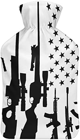 Американско знаме пиштол печатеше шише со топла вода со мека кадифен капаче за гумена торба за вбризгување на вода 1000 мл
