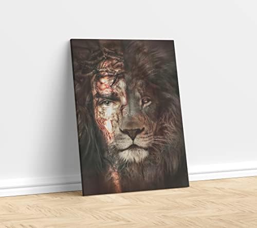 Исус и лав платно постери за wallидни уметности отпечати христијански wallиден декор Христов слика, уметнички дела, религиозно сликарство за