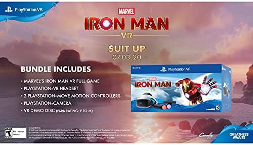 Sony Playstation VR - Marvel 'S Iron Man Gmaing Bundle: PLAYSTATION VR Слушалки, Камера, 2 Контролори За Движење На Движење, Marvel'