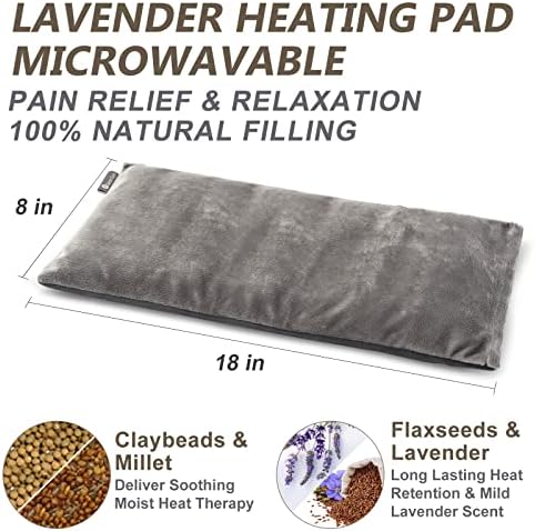 Relaxcoo Microwave Greats Pad со капакот за перење 8 * 18 микробранова топлинска подлога за рамо на вратот, грчеви, олеснување