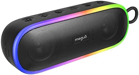 Meguo Bluetooth звучници, безжичен преносен звучник 20W Stereo & Bass+ Sound, IPX7 Водоотпорен Bluetooth звучник, 24ч за играње за