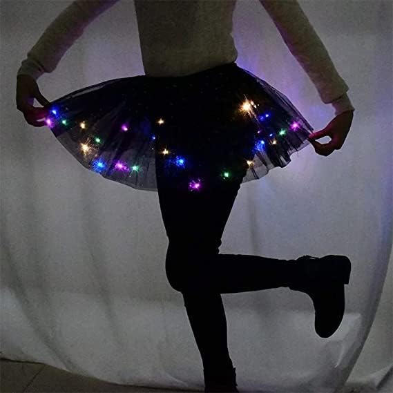 LEDенски LED Туту здолништа слоевит балетски танц Тул здолниште светло здолништа за костум за забава