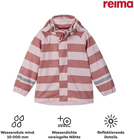 РЕИМА ВЕСИ ДЕЦА Водоотпорна јакна со качулка со лесен ветроупорен отворен палто за деца