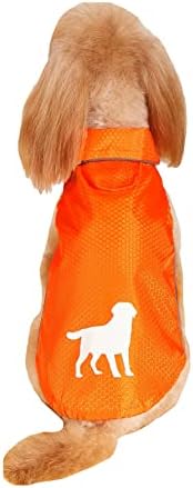 Qwinee Windproof Dog Coat Coat Sunscreen Dog јакна од кучиња елек на отворено спортска облека за кучиња за мали средни кучиња кученце портокалово М.