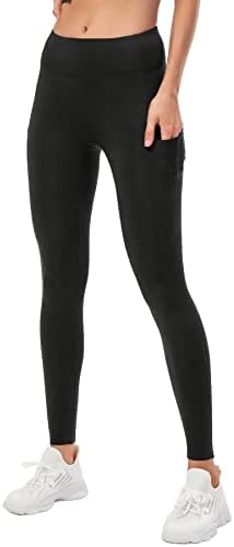 Зандо женско руно ги постави хеланките зимски изолирани јога панталони со високи половини со џебови за трчање на јога за вежбање