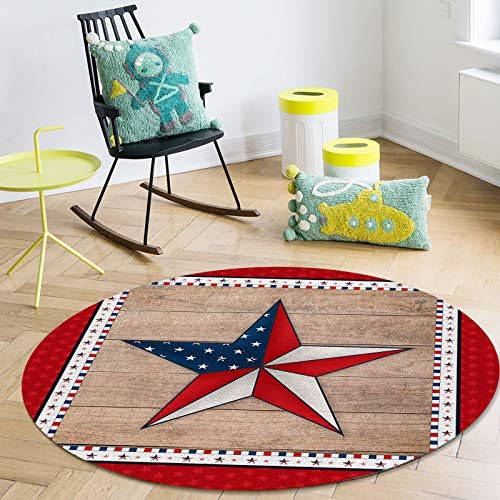 Голем килим за дневна соба за дневна соба, 5-ти килими што не се лизгаат за детска соба, класично американско знаме карирано дрвено жито