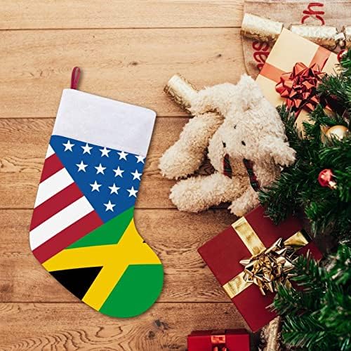 Американско јамајканско знаме Божиќно виси порибување симпатична санта чорап за украси за Божиќни украси украси подароци