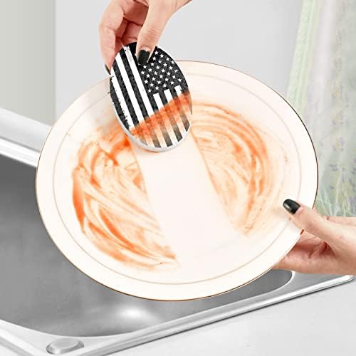 Алаза Гранџ САД Американско знаме бело и црно природно сунѓери кујнски целулоза сунѓер за садови за миење бања и чистење на домаќинства, не-крик
