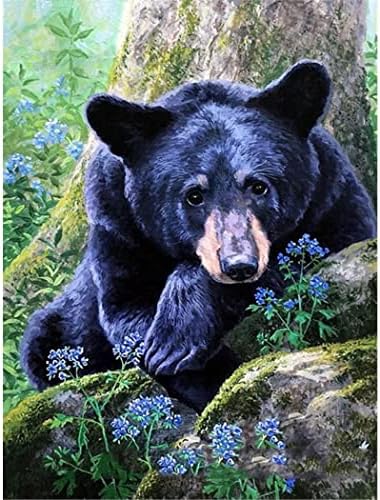 Акрилно сликарство на YScolor по броеви на маркери на платно по броеви броеви за сликање на црна мечка DIY боја по броеви за возрасни