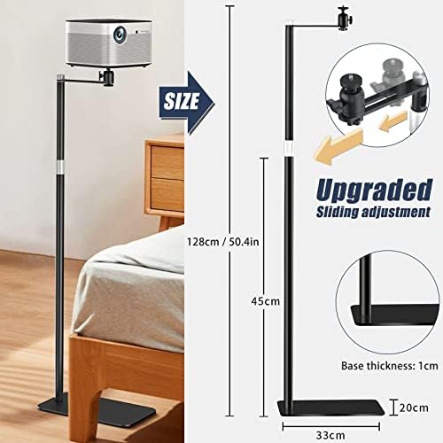 Проектор Штанд Проектор Држач За Подот Прилагодлива Висина 16-50 Инчен Проектор Монтирање Универзален Проектор Стојат Зад Софа Кревет 360°