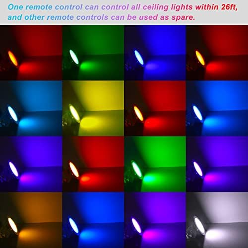 Esbaybulbs LED Вдлабнато Осветлување, 4 Инчи 10W RGB Вдлабнато Светло Промена На Бојата w/ДАЛЕЧИНСКИ Управувач LED Тавански Панел Светло