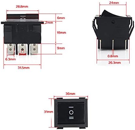 Gummy KCD7-303 Ship Switch Onf-On 9 Pin 36 * 31mm 16A250V/20A125V прекинувач за напојување