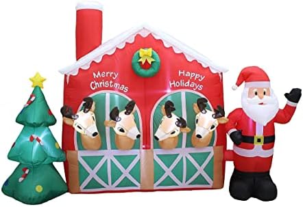 Два божиќни украси за украси, вклучуваат ирваси на Дедо Мраз со должина од 9 стапки во стабилна и новогодишна елка, и 12 нозе високи огромни