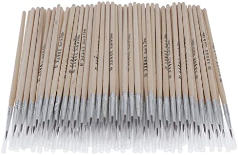 Четки за алменкла 100 парчиња поставени за четка за четки поставени врвови за зашилени најлонски коса за акрилик и, 9x2mm