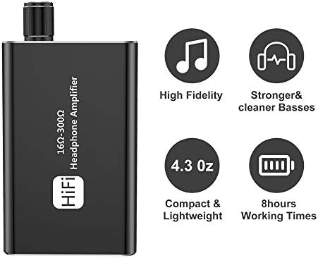 Засилувач на слушалки за засилувач со две фази, преносен HIFI 3.5mm засилувач на слушалките Компатибилен телефон, таблет, MP3/4 и компјутери