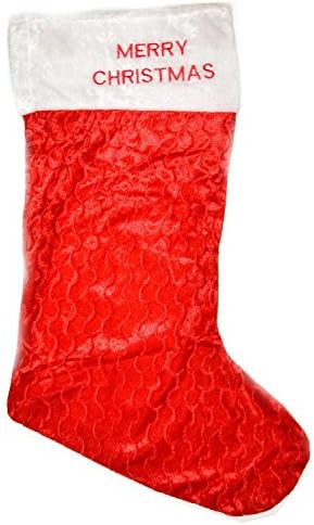Shatchi Velvet 88cm долга Дедо Мраз чорапи за вреќи подароци торба umамбо весели Божиќни печатени декорации, црвено/бело