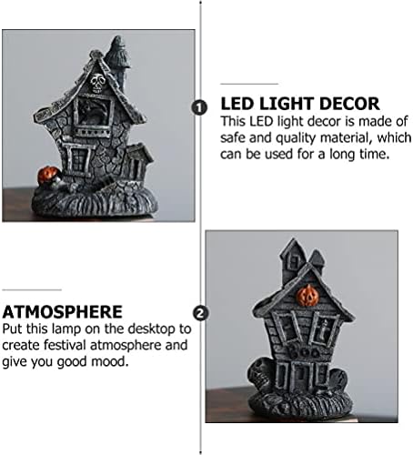 Bestoyard LED биро за ламби 3 парчиња предводена од куќички, светилки за за Ноќта на вештерките, предводена Ноќта на вештерките ноќно светло