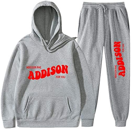 Wawni 2020 Addison Rae Hoodies Две парчиња поставувања на тренерки+ogогер Пант Стрит Стилски сетови на жени