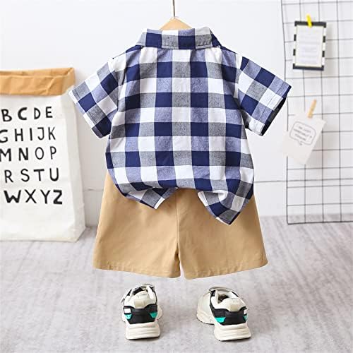Патпат дете момче облека облекува дете бебе момче кратко ракав копче надолу кошула и шорцеви