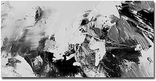 Апстрактно сликарство на платно црно -бело wallид уметност црни линии сликање оригинално масло уметнички дела обичај уметност за индиски