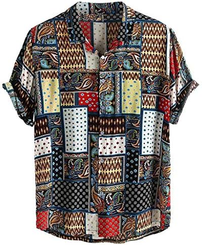 Xxbr Хавајска кошула за мажи Фанки случајно копче надолу краткорочно унисекс печати африкански печати етнички кошули врвови