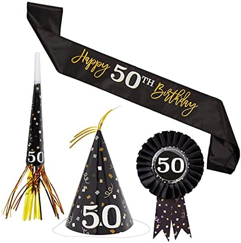 50 -ти роденденски материјал, копче за копче, појас, капа, вентилатор