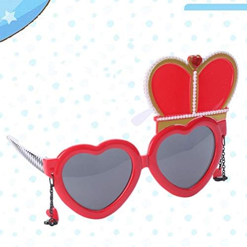 Bestoyard црвени срца очила за сонце за сонце, кралица за очила за очила ги фаворизира новите нијанси забавни играчки смешни костуми