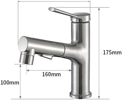 ZYCDP бања извлечете тапа од четкан никел не'рѓосувачки челик 360 ° вртење единечна рачка, тапа за бања