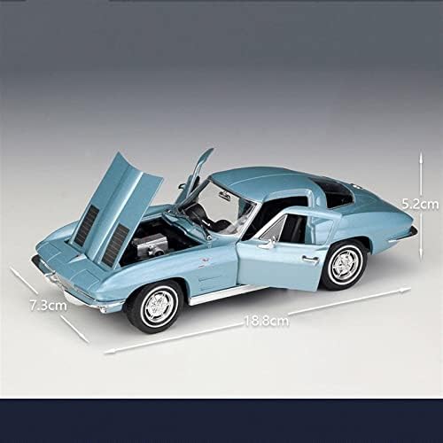 Скала автомобил модел 1:24 за Chevrolet Corvette 1963 Висока симулација метална реплика возило со умирање на модел со готови автомобили