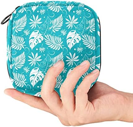 Прекрасна торбичка со тропски сини периоди, менструална чаша торбичка, голема торба за складирање санитарна чанта за санитарни подлошки за салфетка,