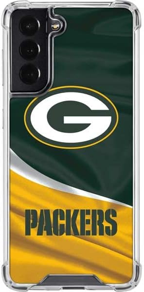 Скинит Чиста Телефонска Кутија Компатибилна Со Samsung Galaxy S22 - Официјално Лиценциран Дизајн На Nfl Green Bay Packers