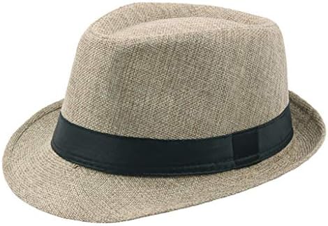 Jazz Hat Manight Manightible Linen Hat Top Cap For Men Women Costume Accessory Curlystraw Hat лесен господин капа